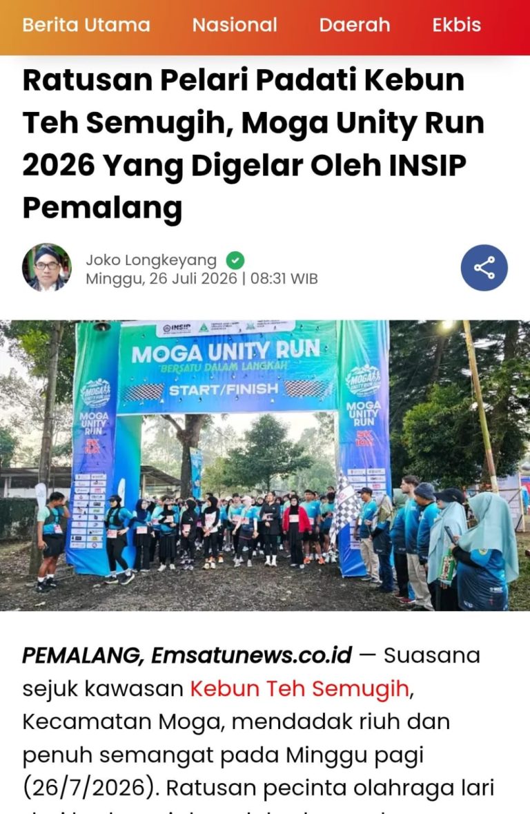 INSIP Sukses Gelar Moga Unity Run 2026, Dihadiri 700 Peserta